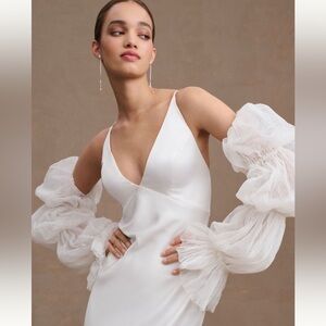 Watters Magali Crinkle Pleated Sleeves